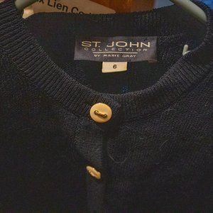 St. John Collection Blue & White Cardigan - Size 6